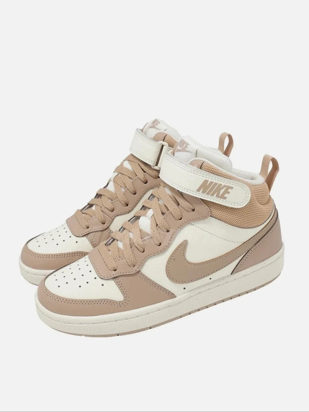 Nike Court Borough Mid 2 GS Pale Ivory Kids Youth Casual Shoes CD7782-125 Sz 5